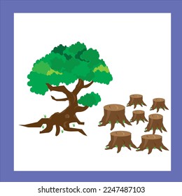 A Green Tree with Roots