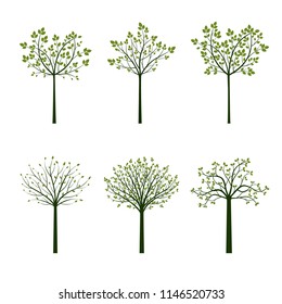 Green Tree and Roots. Vector Illustration. Nature and garden.