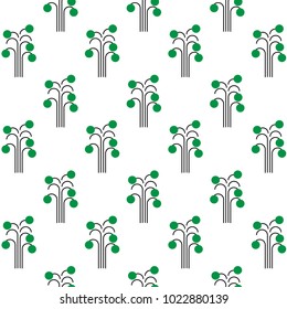 Green tree seamless pattern