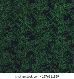 Green tree seamless pattern, festive background, vector