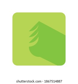 Green Tree with Shadow Flat Logo Design. Tree Minimalist Logo Design on White Background