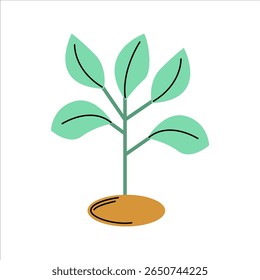 Green Tree Shoots Vector Illustration