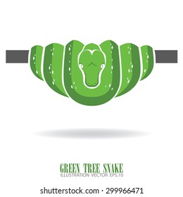 Green tree Snake. Vector Illustration. svg