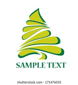 a green tree with some style and some text 