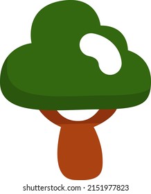 Green tree in summer, illustration, vector on a white background.