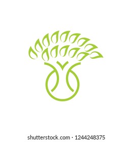 green tree symbol logo vector