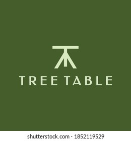 Green tree  table simple logo