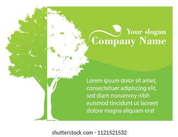 green tree template . nature logo design and ecology concept, vector illustration