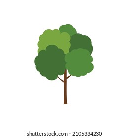 Green tree, A variety of forms on the White Background,Set of various tree sets,Trees for decorating gardens and home designs.vector illustration and icon