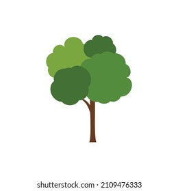 Green tree, A variety of forms on the White Background,Set of various tree sets,Trees for decorating gardens and home designs.vector illustration and icon