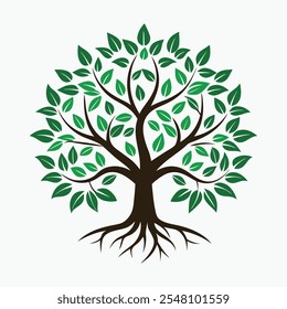 green tree vector art illustration, tree vector