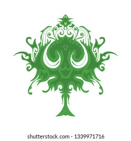 Green tree. Vector decoration ornament - Vector