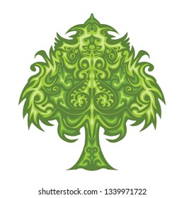 Green tree. Vector decoration ornament - Vector
