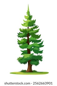 Green Tree Vector Design, Cartoon Tree Illustration