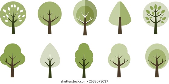 Green tree vector icon, tree leaf natural symbol flat style, Tree simple vector logo illustration