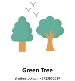 Icono del Vector del árbol verde que puede modificar o editar fácilmente

