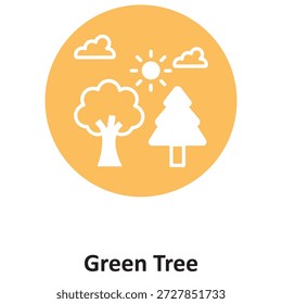 Icono del Vector del árbol verde que puede modificar o editar fácilmente

