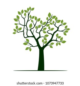 Green Tree. Vector Illustration.
