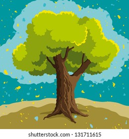 Green tree, vector illustration