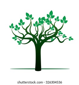 Green Tree. Vector Illustration.