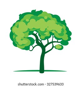 Green Tree. Vector Illustration.