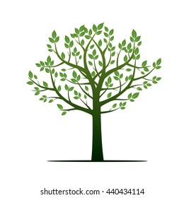 Green Tree. Vector Illustration.