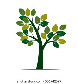 Green Tree. Vector Illustration.
