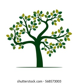Green Tree. Vector Illustration.