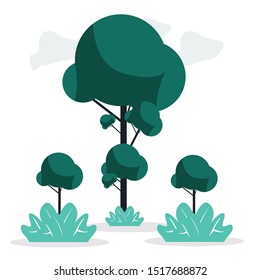 green tree vector illustration botany