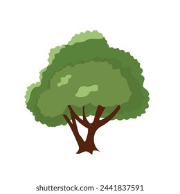 Green tree vector illustration design elements, cartoon style image