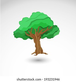 green tree vector illustration isolated background