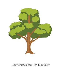 Green tree vector illustration isolated on white background