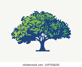 Green tree vector illustration for logo or other purpose
