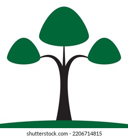 Green tree vector illustration. Natural vector illustration. 