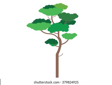 Green tree vector illustration. Nature design concept
