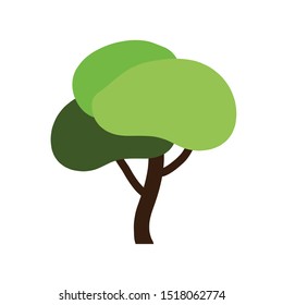 Green tree vector illustration on white background.