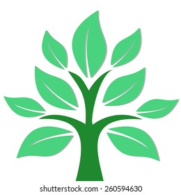 Green Tree vector illustration on white background