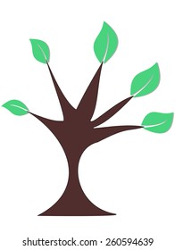 Green Tree vector illustration on white background