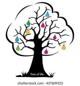 Green tree. Vector illustration,reduce global warming