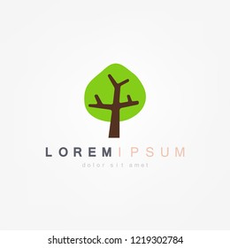 Green tree vector logo design. Natural product