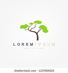 Green tree vector logo design. Natural product