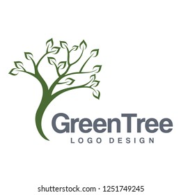 Green tree vector logo design template. Plant, nature and ecology isolated on a white background