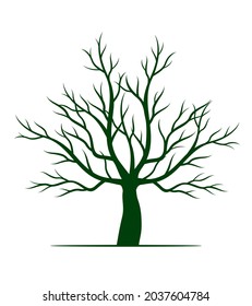 Grüner Baum. Vektorgrafik-Skizze. Pflanzen Sie in Garden.