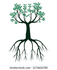 Green Tree. Vector outline Illustration.