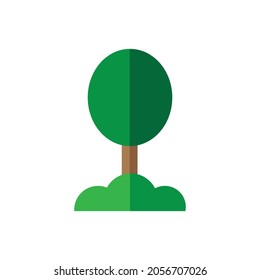
green tree vector with oval leaves
