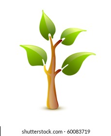 Símbolo vector de árbol verde. Ilustración de la naturaleza