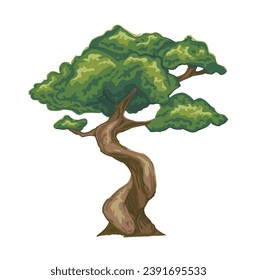 Vestidor verde arbóreo, verano o primavera. Bonsai
