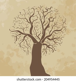 green tree. vintage