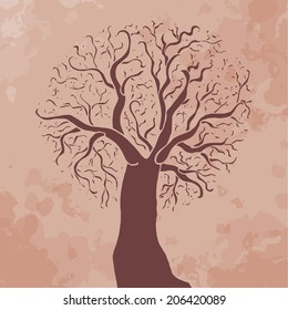 green tree. vintage (pink)