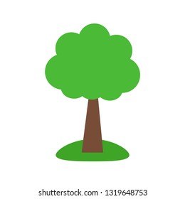 Green Tree. White background. Symbol nature. Vector illustration. EPS 10.